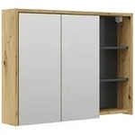 Vicco Badspiegelschrank, Eiche, Anthrazit, Holzwerkstoff, 6 F&auml;cher, Rechteckig,