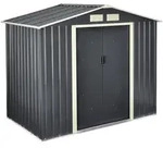[en.casa] Gartenschuppen, Dunkelgrau, Metall, 213x185x127 cm, Aufbewahrung &