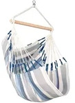 La Siesta H&auml;ngesessel Basic Outdoor, Wei&szlig;, Hellblau, Dunkelblau, Holz, Textil,