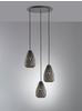 Trio Leuchten Hängeleuchte Onyx, Anthrazit, Gold, Metall, 150 cm, Lampen & Leuchten,