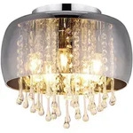 Globo Deckenleuchte, Klar, Chrom, Metall, Glas, 28 cm, CE, Lampen & Leuchten,