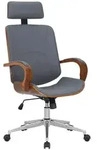 CLP Drehstuhl, Grau, Walnuss, Metall, 70x118x70 cm, Arbeitszimmer, B&uuml;rost&uuml;hle,