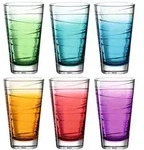 Leonardo Gl&auml;serset Vario, Blau, Gr&uuml;n, Orange, Rot, T&uuml;rkis, Violett, Glas,