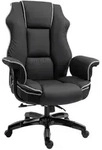 Vinsetto Ergonomischer, Schwarz, Leder, 80x124x76 cm, Arbeitszimmer, B&uuml;rost&uuml;hle,