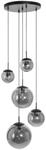 Deckenleuchte, Schwarz, Metall, Glas, 60x115-373x60 cm, h&ouml;henverstellbar, Lampen &