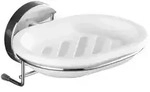 Wenko Seifenschale Vacuum-Loc, Wei&szlig;, Chrom, Metall, Kunststoff, 13x6x12 cm,