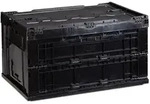 Relaxdays Transportbox, Schwarz, Kunststoff, 58.5x32.5x39.5 cm, Ordnen & Aufbewahren,