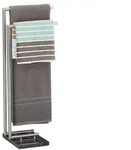 Relaxdays Handtuchhalter, Silber, Stein, Metall, 30x84x34 cm, Badezimmer, WC