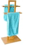 Relaxdays Handtuchst&auml;nder, Hellbraun, Holz, 37x85x25 cm, Badaccessoires,