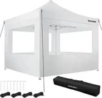 tectake Pavillion, Wei&szlig;, Kunststoff, Quadratisch, 300x280x300 cm, Sonnenschutz...