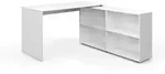Vicco Eckschreibtisch, Wei&szlig;, Holzwerkstoff, 4 F&auml;cher, Formgebogen, 137x75.4x60 cm,