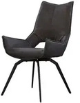 Kawola Drehstuhl, Anthrazit, Textil, 57x95x56 cm, Esszimmer, St&uuml;hle,