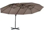 Outsunny Doppelsonnenschirm,, Braun, Metall, 445x270 cm, Sonnen- & Sichtschutz,