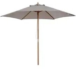 Outsunny Sonnenschirm,, Grau, Holz, 250x250 cm, Sonnen- & Sichtschutz, Sonnenschirme