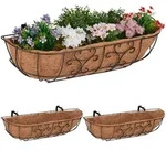 Relaxdays Blumenkasten, Mehrfarbig, Metall, Textil, 76x21x22 cm, Gartenzubeh&ouml;r,