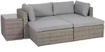 Gardenson Loungegarnitur, Grau, Metall, Glas, Textil, 93x65x71 cm, Loungem&ouml;bel,