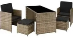 tectake Rattan, Natur, Kunststoff, Rechteckig, Gartenm&ouml;bel, Gartenm&ouml;bel-Sets