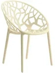 CLP Gartenstuhl, Creme, Kunststoff, 59x80x60 cm, Gartenm&ouml;bel, Gartenst&uuml;hle,