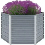 vidaXL Hochbeet, Grau, Metall, 129x77x129 cm, Gartenzubeh&ouml;r, Hochbeete