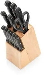 Zeller Present Messerblock, Natur, Holz, 13-teilig, Kautschukholz, Kochen,
