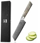 Zayiko Santokumesser, Ahorn, Holz, Metall, Echtholz, 30 cm, Kochen, K&uuml;chenmesser,