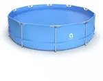 Avenli Pool, Blau, Kunststoff, Uni, 6,125 L, Rund, 366x76x366 cm, Freizeit, Pools und