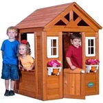 Spielhaus, Hellbraun, Holz, Zeder, 107x140x117 cm, EN 71, Outdoor Spielzeug,