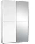 P & B Schwebet&uuml;renschrank, Silber, Wei&szlig;, Glas, 6 F&auml;cher, 125x195.5x38 cm, Blauer