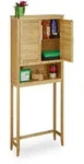 Relaxdays Waschmaschinenschrank, Hellbraun, Holz, Holzwerkstoff, 70x176x22.5 cm,