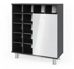 Vicco Badschrank, Wei&szlig; Hochglanz, Holzwerkstoff, 13 F&auml;cher, 1 Schubladen,