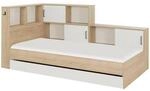 Mid.you Stauraumbett, Natur, Wei&szlig;, Holzwerkstoff, 5 F&auml;cher, 1 Schublade(n)