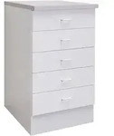 FlexWell Schubkastenunterschrank, Wei&szlig;, Holzwerkstoff, 5 Schublade(n) Schubladen,