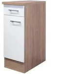 K&uuml;chenunterschrank, Sonoma Eiche, Wei&szlig;, Holzwerkstoff, 1 F&auml;cher, 1...