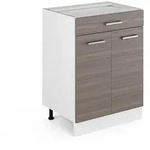 Vicco K&uuml;chenunterschrank, Grau, Wei&szlig;, Holzwerkstoff, 1 F&auml;cher, 1 Schubladen,