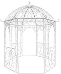 CLP Pavillon, Wei&szlig;, Wei&szlig;, Metall, 284x313x263 cm, Sonnenschutz & Sichtschutz,