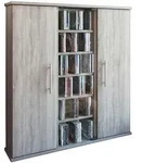 Mid.you Cd-Regal, Eiche, Glas, Holzwerkstoff, 15 F&auml;cher, 86x91.5x18 cm, Wohnzimmer,