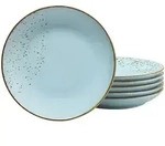 Creatable Desserttellerset, Pastellblau, Keramik, 6-teilig, rund, Essen &...