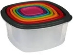 5five Simply Smart Frischhaltedosen, Mehrfarbig, Kunststoff, 22x11.5x22 cm,