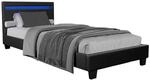 Juskys Polsterbett, Schwarz, Holz, 90x200 cm, Schlafzimmer, Betten, Polsterbetten