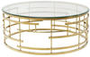 Kare-Design Beistelltisch, Messing, Metall, rund, 45 cm, Wohnzimmer,