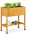 Relaxdays Hochbeet, Orange, Holz, Kunststoff, 74x80.5x38 cm, Gartenzubeh&ouml;r,