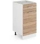 Vicco K&uuml;chenunterschrank, Sonoma Eiche, Wei&szlig;, Holzwerkstoff, 1 F&auml;cher, 1