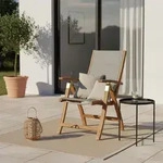 Gardenson Gartenklappsessel Acapulco, Grau, Akazie, Holz, Textil, Akazie, Hartholz,