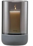 Blomus Windlicht Calma, Dunkelgrau, Glas, Stein, zylindrisch, 20 cm, Glaseinsatz,