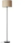 Stehleuchte Wimea, Schwarz, Naturmaterialien, rund,rund, 38x161x38 cm, CE,