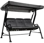Outsunny Hollywoodschaukel,, Schwarz, Metall, 120x170x200 cm, Gartenm&ouml;bel,