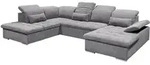 Mid.you Wohnlandschaft, Grau, Kunststoff, Uni, Ottomane links, U-Form, links