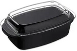 Relaxdays Br&auml;ter, Schwarz, Metall, Glas, 39x15x22 cm, Kochen, T&ouml;pfe, Br&auml;ter