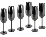 Echtwerk Gl&auml;serset, Schwarz, Metall, 6-teilig, 250 ml, 22.5 cm, Essen &...