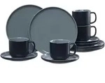 Ritzenhoff Breker Kaffeeservice Jasper, Schwarz, Keramik, 12-teilig, 24x24x38...